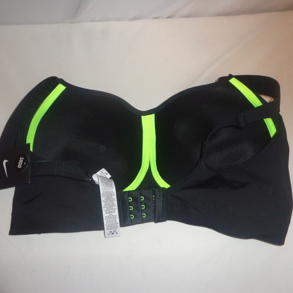 Nike Black Bra 38DD Pro Hero Sports High Support - Picture 2 of 5